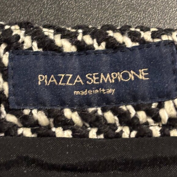 Piazza Sempione Black White Wool Blend Skirt Suit Set IT 50 / US 14 - Picture 9 of 16